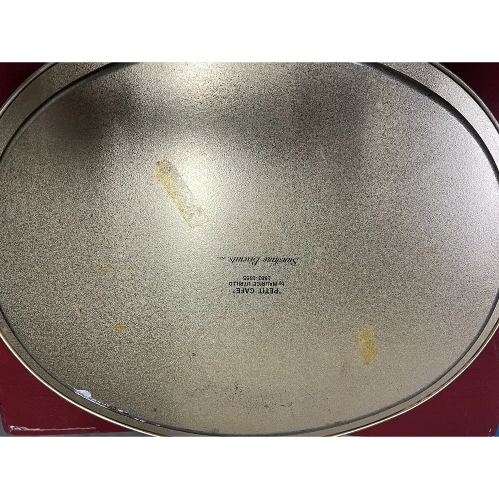 Vintage Tin Metal Oval Tray 